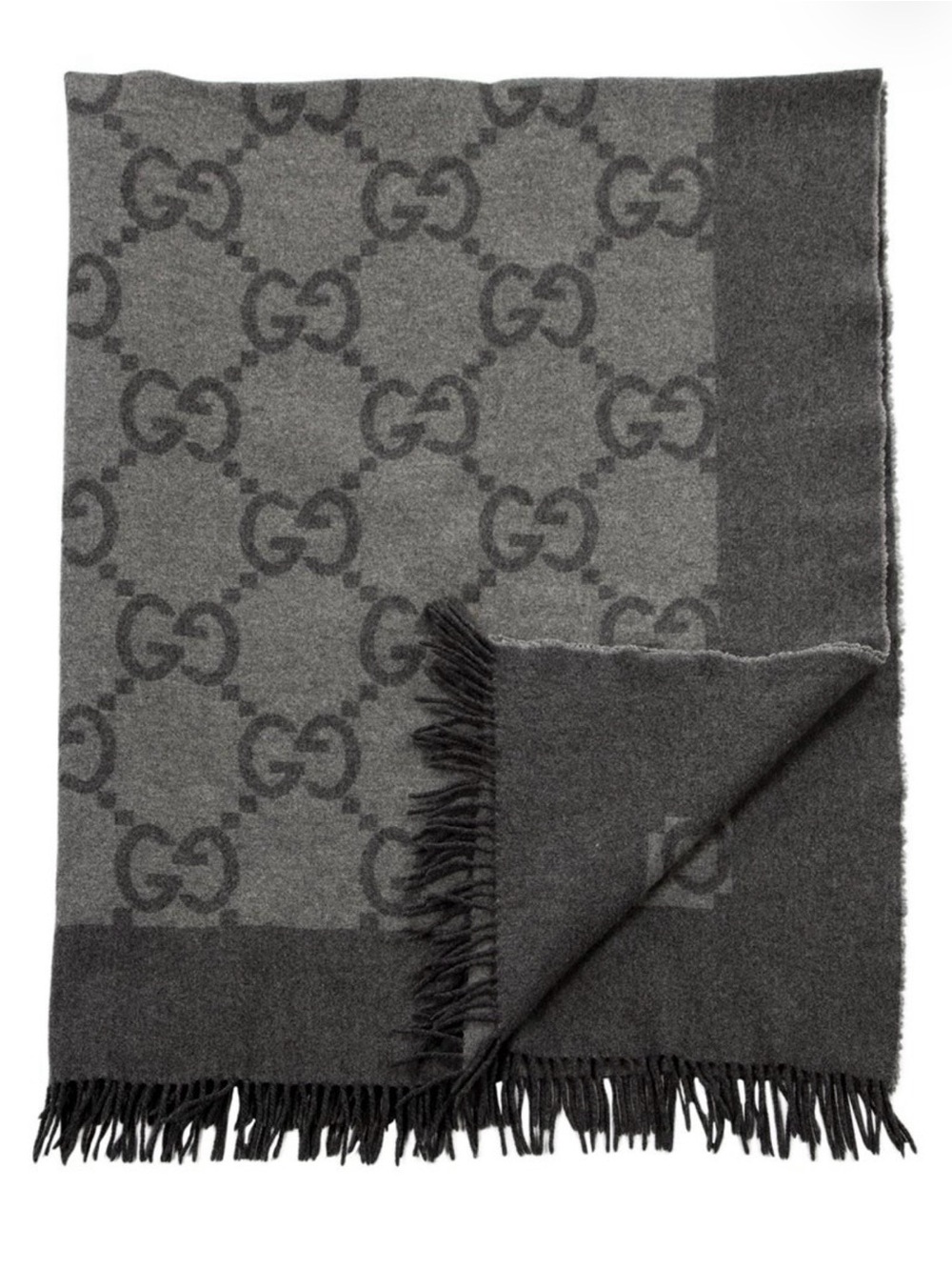 Gucci Home Blanket Two-Tone Gray- Wool & Cashmere